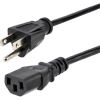 StarTech.com 10ft (3m) Computer Power Cord, NEMA 5-15P to C13, 10A 125V, 18AWG, Black Replacement AC PC Power Cord, TV/Monitor Power Cable1