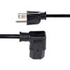 StarTech.com 3ft (1m )Computer Power Cord, NEMA 5-15P to Right Angle C13, 10A 125V, 18AWG, Replacement AC Power Cord, Monitor Power Cable5