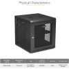 StarTech.com 12U 19" Wall Mount Network Cabinet - 20" Deep Hinged Locking IT Data Enclosure - Flexible Vented Rack w/Shelf - Switch Depth10