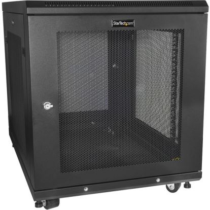 StarTech.com 12U 19" Server Rack Cabinet 4 Post Adjustable Depth 2-30" w/Casters/Cable Management/1U Shelf, Locking Doors and Side Panels1