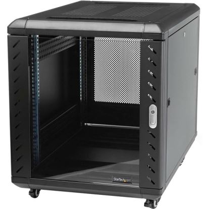 StarTech.com 15U 19" Server Rack Cabinet - 4 Post Adjustable Depth (6-32") Locking Knock Down Enclosure - Mobile w/Glass Door & Casters1