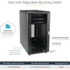 32U 19" Server Rack Cabinet, Adjustable Depth 6-32 inch, Flat Pack, Lockable 4-Post Network/Data Rack Enclosure with Casters6