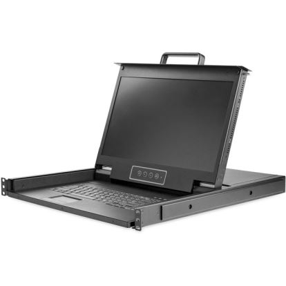 StarTech.com Rackmount KVM Console HD 1080p - Single Port VGA KVM w/17" LCD Monitor - 1U LCD KVM Server Rack Drawer w/Cables - USB Support1