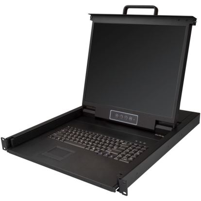 StarTech.com Rackmount KVM Console - 1U 19" LCD Monitor Single Port VGA KVM Server Rack Drawer includes Cables & Hardware - USB Support1