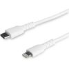 StarTech.com 6 foot/2m Durable White USB-C to Lightning Cable, Rugged Heavy Duty Charging/Sync Cable for Apple iPhone/iPad MFi Certified1