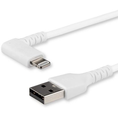 StarTech.com 1m USB A to Lightning Cable iPhone iPad Durable Right Angled 90 Degree White Charger Cord w/Aramid Fiber Apple MFI Certified1