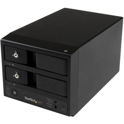 StarTech.com USB 3.0 / eSATA Dual-Bay Trayless 3.5" SATA III Hard Drive Enclosure with UASP - 2-Bay SATA 6 Gbps Hot-Swap HDD Enclosure1