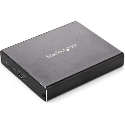 StarTech.com Dual M.2 Enclosure - RAID - M.2 SATA SSD Enclosure - USB 3.1 (10 Gbps) - USB-C & USB-A External Enclosure - Aluminum1