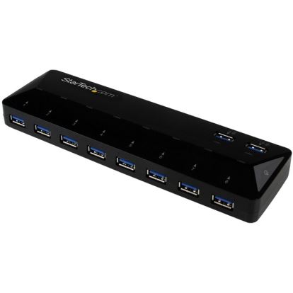 StarTech.com 10-Port USB 3.0 Hub with Charge and Sync Ports - 2 x 1.5A Ports - Desktop USB Hub and Fast-Charging Station1
