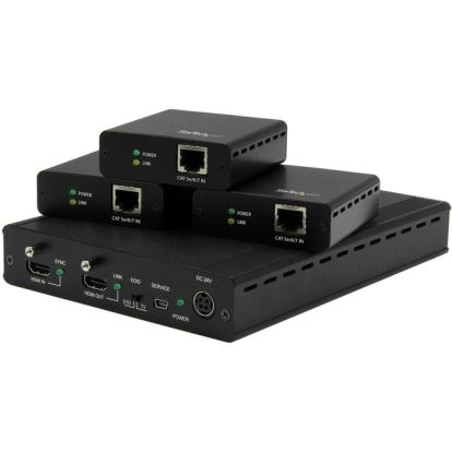 StarTech.com 3 Port HDBaseT Extender Kit with 3 Receivers - 1x3 HDMI over CAT5e/CAT6 Splitter - 1-to-3 HDBaseT Distribution System - Up to 4K1