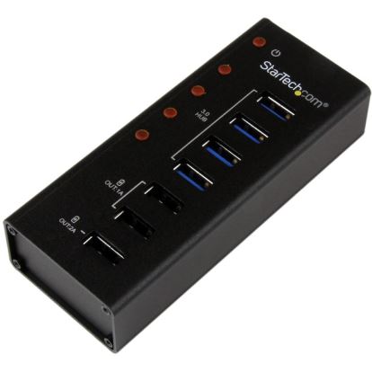 StarTech.com 4 Port USB 3.0 Hub plus 3 Dedicated USB Charging Ports (2 x 1A & 1 x 2A) - Wall Mountable Metal Enclosure1