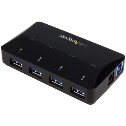 StarTech.com 4-Port USB 3.0 Hub plus Dedicated Charging Port - 1 x 2.4A Port - Desktop USB Hub and Fast-Charging Station1