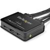 StarTech.com 2 Port HDMI KVM Switch - 4K 60Hz - Compact UHD HDMI USB KVM Switch with 4ft Cables & Audio - Bus Powered & Remote Switching2