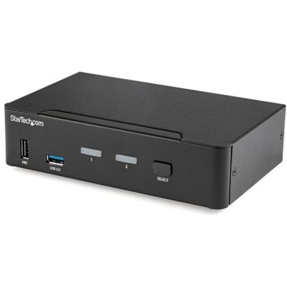 StarTech.com 2 Port DisplayPort KVM Switch - 4K 60Hz - Single Display - UHD DP 1.2 USB KVM Switch with USB 3.0 Hub & Audio - TAA Compliant1