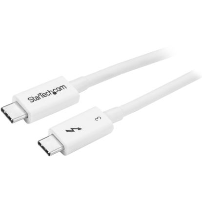 StarTech.com Thunderbolt 3 Cable - 0.5m / 1 ft - White - 4K 60Hz - 40Gbps - Passive - Thunderbolt Cable - USB Type C Charger1