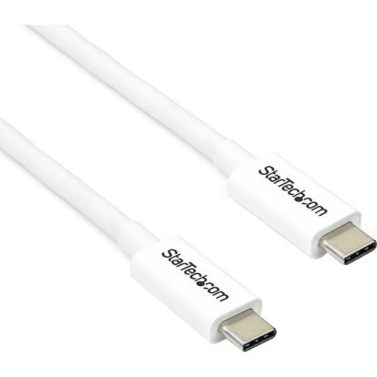 StarTech.com 2m Thunderbolt 3 Cable - 20Gbps - White - Thunderbolt / USB-C / DisplayPort Compatible - Thunderbolt 3 USB-C Cable1