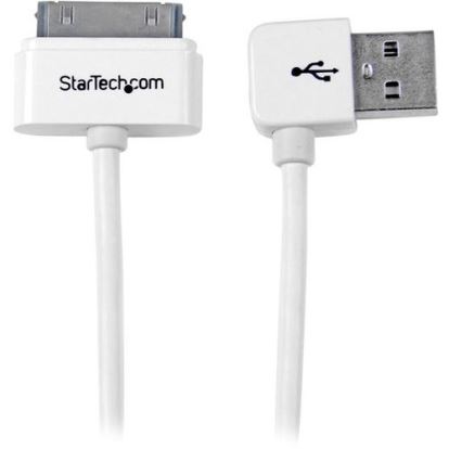 StarTech.com 1m (3 ft) Apple&reg; 30-pin Dock Connector to Left Angle USB Cable for iPhone / iPod / iPad with Stepped Connector1