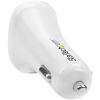 StarTech.com Dual Port USB Car Charger - White - High Power 24W/4.8A - 2 port USB Car Charger - Charge two tablets at once3