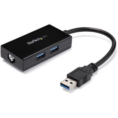 StarTech.com USB 3.0 to Gigabit Network Adapter with Built-In 2-Port USB Hub - Native Driver Support (Windows, Mac and Chrome OS)1