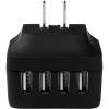 StarTech.com Travel USB Wall Charger - 4 Port - Black - Universal Travel Adapter - International Power Adapter - USB Charger4