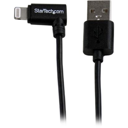 StarTech.com 2m (6ft) Angled Black Apple 8-pin Lightning Connector to USB Cable for iPhone / iPod / iPad1