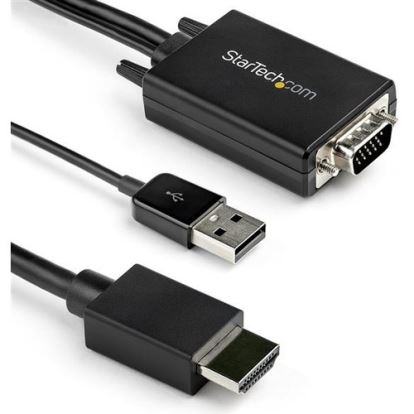 StarTech.com 2m VGA to HDMI Converter Cable with USB Audio Support - 1080p Analog to Digital Video Adapter Cable - Male VGA to Male HDMI1