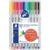 Triplus Fineliner Porous Point Pen, Stick, Extra-Fine 0.3 mm, Assorted Ink Colors, Silver Barrel, 10/Pack1