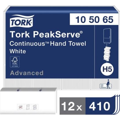 Tork PeakServe&reg; Continuous&trade; Paper Hand Towels White H51