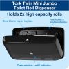 Tork Twin Mini Jumbo Toilet Paper Roll Dispenser Black T22