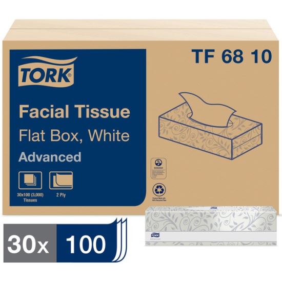 Advanced Facial Tissue, 2-Ply, White, Flat Box, 100 Sheets/Box, 30 Boxes/Carton1