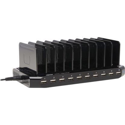 Tripp Lite 10-Port USB Charging Station with Adjustable Storage 12V 8A (96W) USB Charger Output1