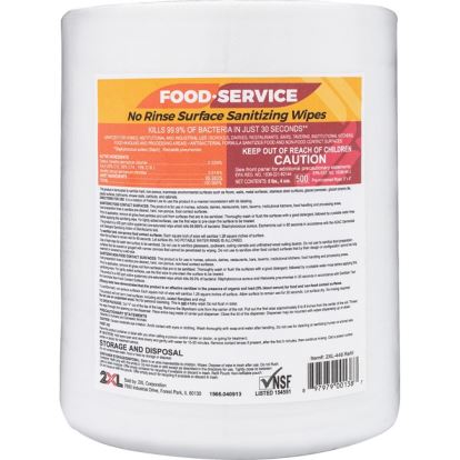 2XL No Rinse Foodservice Sanitizing Wipes1