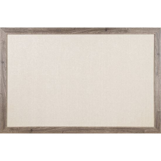 U Brands Linen Bulletin Board, 36" X 24" , Rustic MDF Frame1