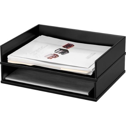 Victor 1154-5 Midnight Black Stacking Letter Tray1