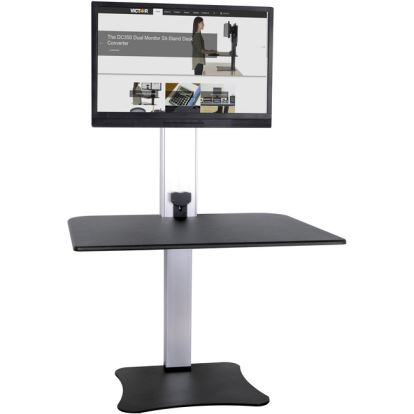 Victor High Rise Electric Single Monitor Standing Desk Workstation1