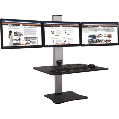Victor High Rise Electric Triple Monitor Standing Desk1