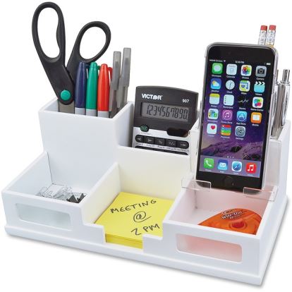 Victor W9525 Pure White Desk Organizer with Smart Phone Holder&trade;1