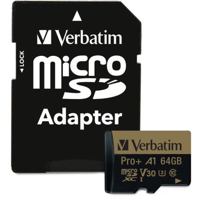 Verbatim PRO Plus 64 GB Class 10/UHS-I (U3) microSDXC - 1 Pack1