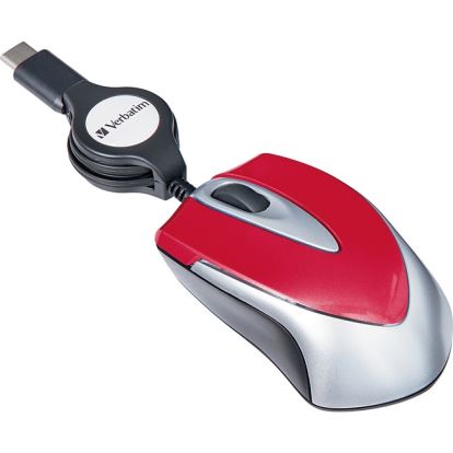 Verbatim USB-C Mini Optical Travel Mouse-Red1