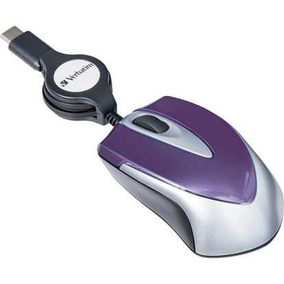 Verbatim USB-C Mini Optical Travel Mouse-Purple1