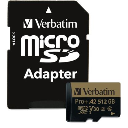 Verbatim Pro+ 512 GB Class 10/UHS-I (U3) microSDXC - 1 Pack1