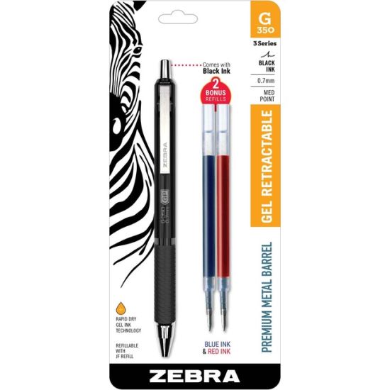 Zebra G-350 Gel Retractable Pen with Bonus 2 Refills1