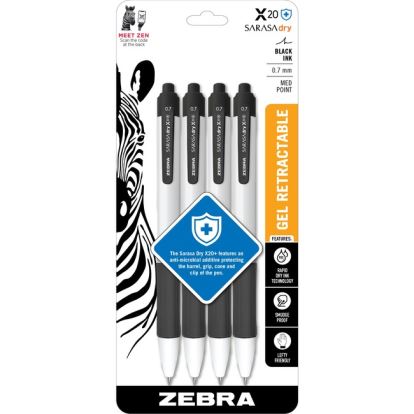 Zebra SARASA dry X20+ Gel Retractable Antimicrobial Pens1