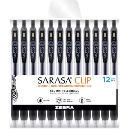 Zebra Pen Sarasa Clip Gel Retractable Black Pens1