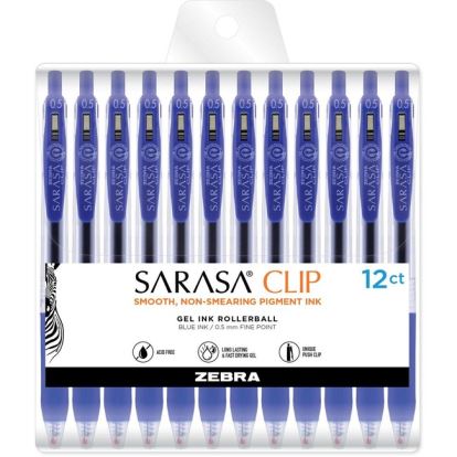 Zebra Pen Sarasa Clip Gel Retractable Blue Pens1