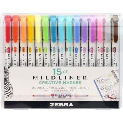 Zebra Pen Mildliner Double-ended Assorted Highlighter Set 15PK1
