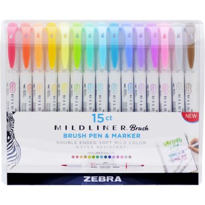 Zebra MILDLINER Dual Ended Brush Pen & Marker Set1