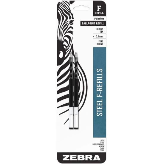 F-Refill for Zebra F-Series Ballpoint Pens, Bold Conical Tip, Black Ink, 2/Pack1