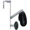 Hanger Shaped Partition Coat Hook, Silver/Black, 15 x 4 1/2 x 7 7/85