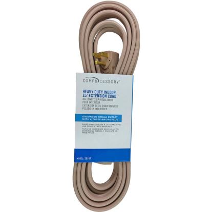 Indoor Heavy-Duty Extension Cord, 15 ft, 13 A, Gray1